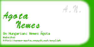 agota nemes business card